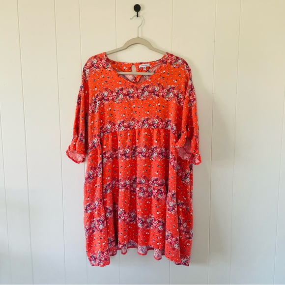 white birch Dresses & Skirts - White Birch Red Floral Midi Dress